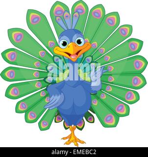 Cartoon peacock Stock Vector