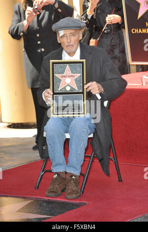 LOS ANGELES, CA - MARCH 26, 2010: Actor Dennis Hopper on Hollywood Boulevard where he was honored with the 2,403rd star on the Hollywood Walk of Fame. Stock Photo