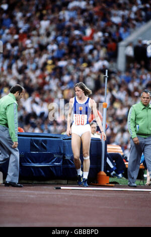 Athletics - Montreal Olympic Games 1976 - Women's High Jump. East Germany's Rosemarie Ackermann, gold medallist Stock Photo