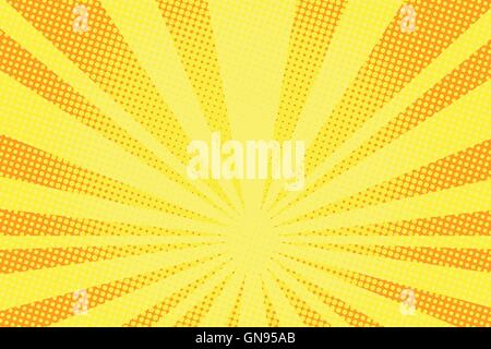 retro comic yellow background raster gradient halftone Stock Vector