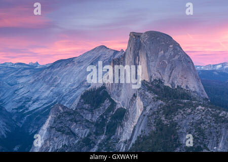 Half Dome at sunset from Glacier Point, Yosemite National Park, California, USA. Spring (June) 2016. Stock Photo