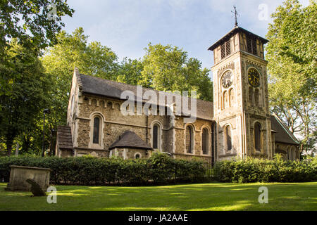 London, England - July 25, 2016: St Pancras Old Church in Camden, north London. Stock Photo