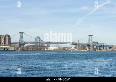 Williamsburg Bridge Which Connects Manhattan With Brooklyn Over The East River, New York Stock Photo