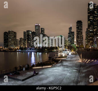 Chicago Skyline from Navy Pier Stock Photo