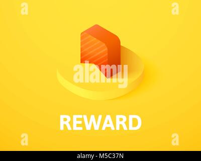 Reward isometric icon, isolated on color background Stock Vector