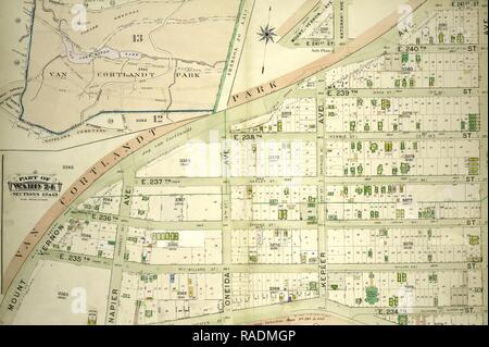 Atlas of the borough of the Bronx, city of New York : based upon official plans and maps on file in the various city reimagined Stock Photo