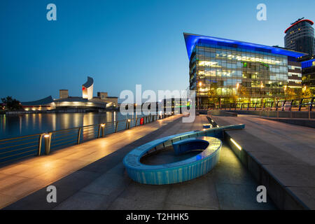 MediaCityUK and Imperial War Museum North at Salford Quays, Manchester, England, United Kingdom, Europe Stock Photo