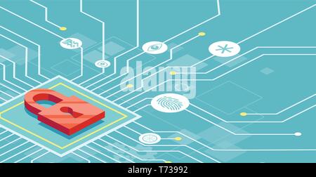 Vector computer internet safety network security concept Stock Vector