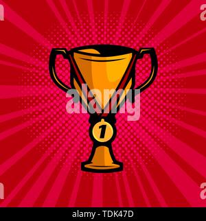 Cup winner and gold medal. Success, achievement, champion vector illustration Stock Vector