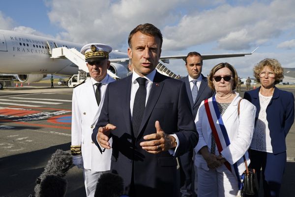 Première déclaration d'Emmanuel Macron, le 23 mai 2024 à son arrivée en Nouvelle-Calédonie