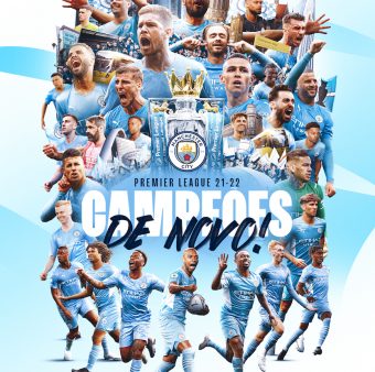 Manchester City, bicampeão inglês / Twitter: @ManCityPT