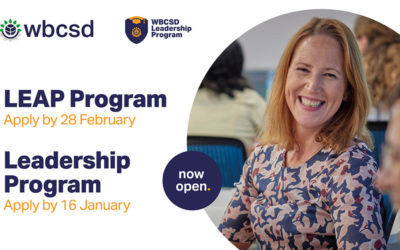 WBCSD Leadership & LEAP Programs: Registrations for 2023 now open