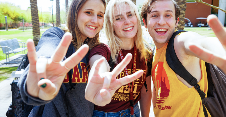 ASU students smiling