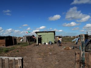 Barrio de escasos recursos en Matamoros, México.