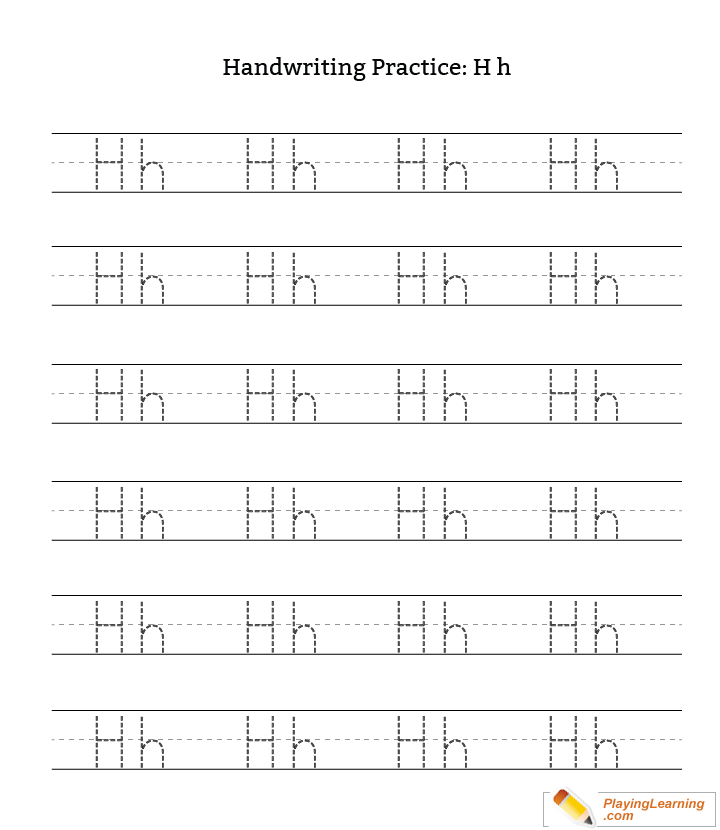 Handwriting Practice Letter H Free Handwriting Practice Letter H