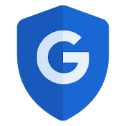 Escudo de seguridad azul con extremo puntiagudo y el logotipo de la G mayúscula de Google en el centro