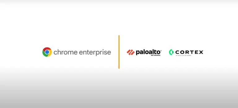 Logotipos de Chrome Enterprise y Cortex, de Palo Alto Networks