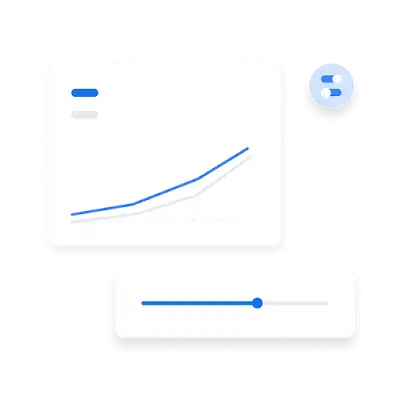 UI delle percentuali di clic e dei tassi di conversione in un grafico