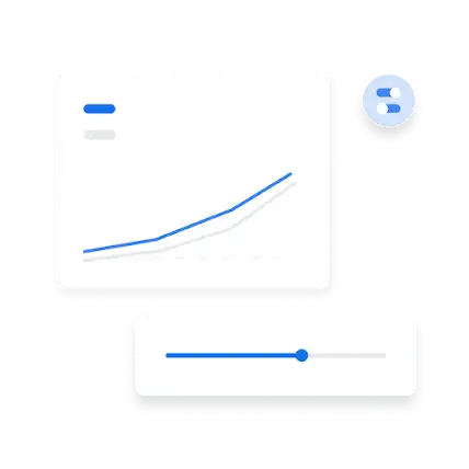 UI delle percentuali di clic e dei tassi di conversione in un grafico