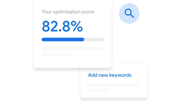 UI showing optimization score