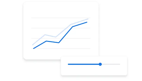 A graph that shows performance over time