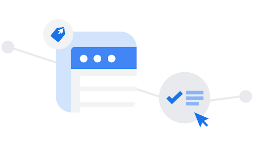 Le illustrazioni mostrano l'attivazione del tag automatico in Google Tag Manager nel tuo account Google ads.