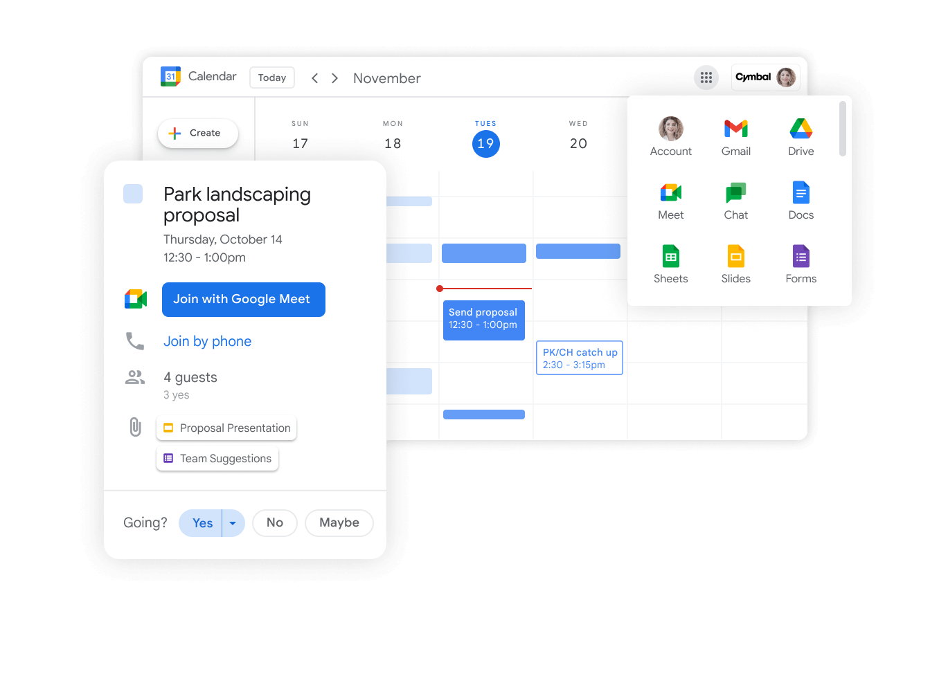 Imagen de la interfaz de Google Workspace - Modificación de las invitaciones de Calendar y otras aplicaciones