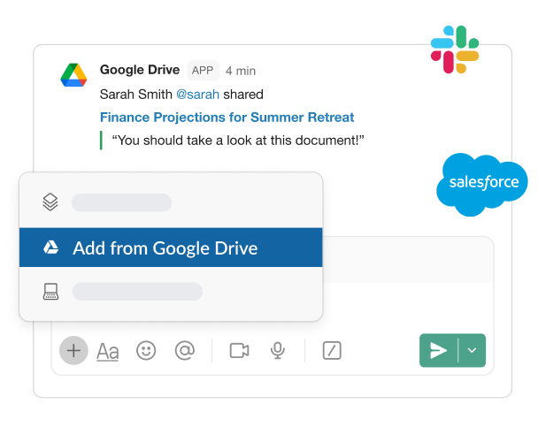 Importera en fil från Google Drive till en app från tredje part som Salesforce
