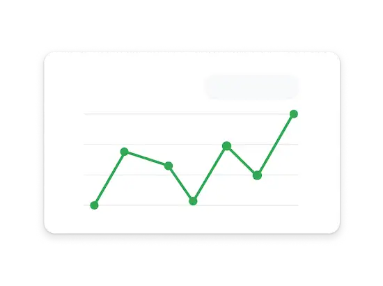 Gráfico de linha mostrando o aumento de conversões até chegar a 100 mil.