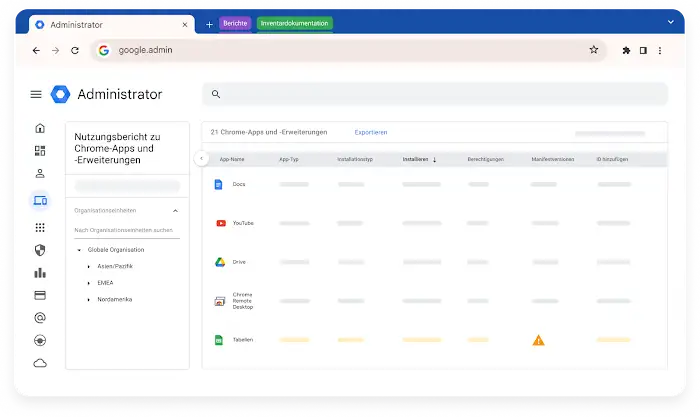 A screen of Google Enterprise Core admin.