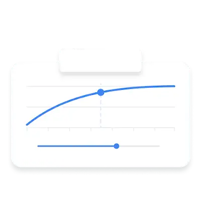 IU que mostra um gráfico comparativo entre conversões e custo