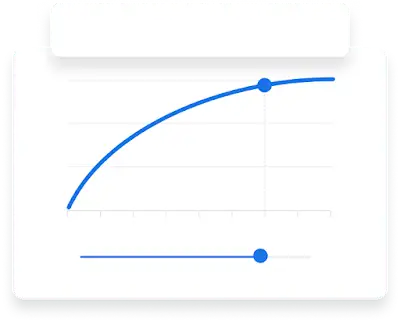 Egy vonaldiagram illusztrációja, amely a hirdetések elérését mutatja a közönség költésével kapcsolatos információkkal.