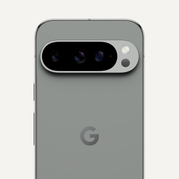 The top of Pixel 9 Pro in Hazel color.