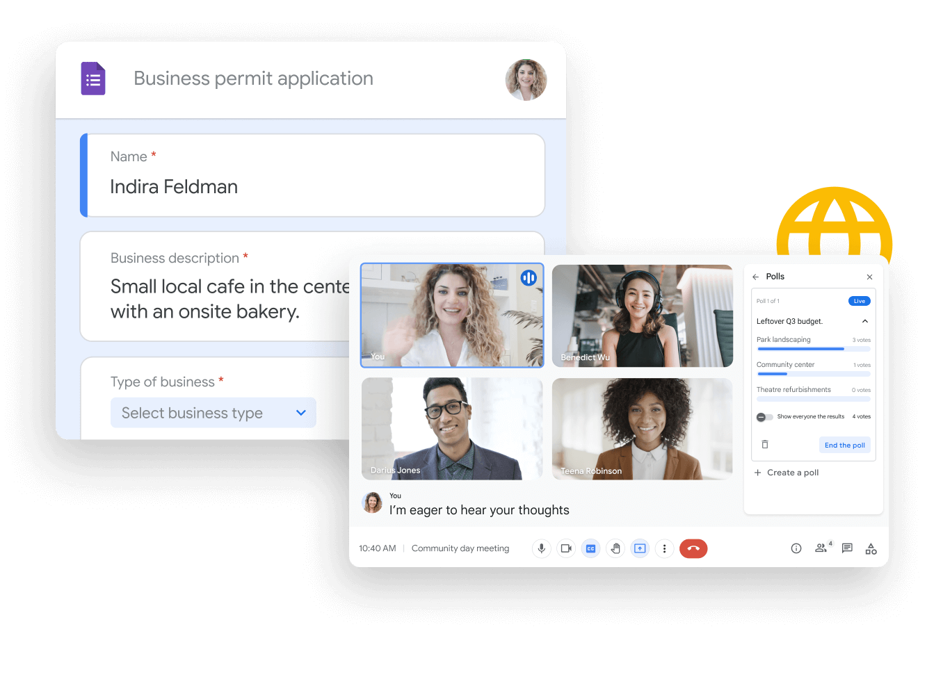 Illustrative Grafik zu Workspace – Teamkollegen teilen und bearbeiten Google-Tabellen in Google Chat, mühelos