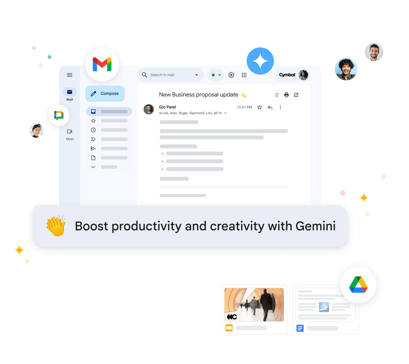 Gemini per Workspace riassume le email e suggerisce la risposta in Gmail per aumentare la tua produttività.