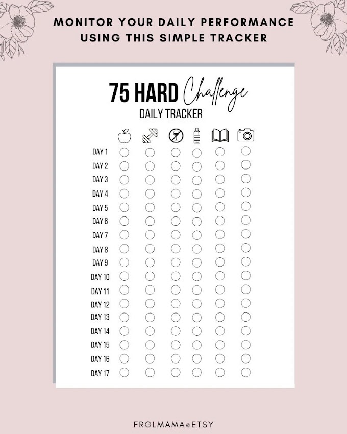 Printable 75 Hard Challenge Tracker Free