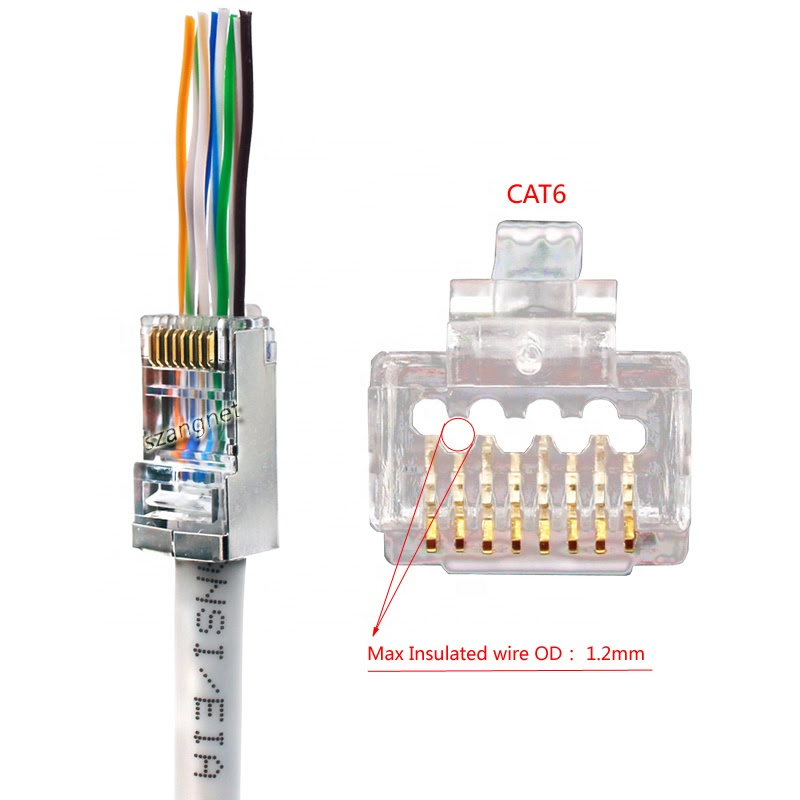 Ftp Cat5e Cat6 Rj45 Pass Through Connector Cat6 Shielded Ez Rj45 Connector Buy Shielded Ez Rj45 Connector Cat6 Shielded Ez Rj45 Connector Shielded Rj45 Connector Product On Alibaba Com