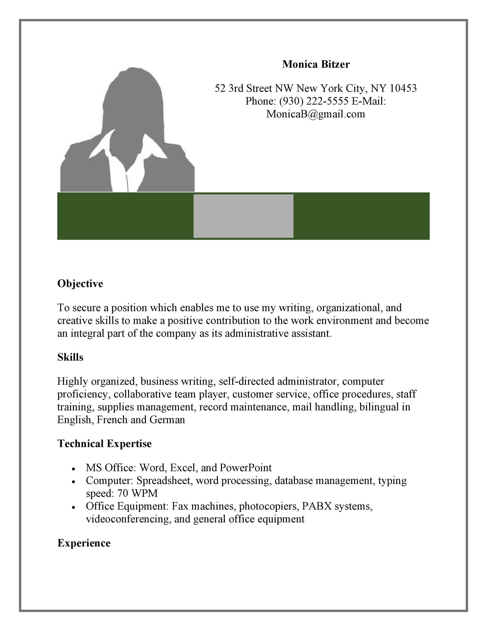 Admin Assistant Resume Template