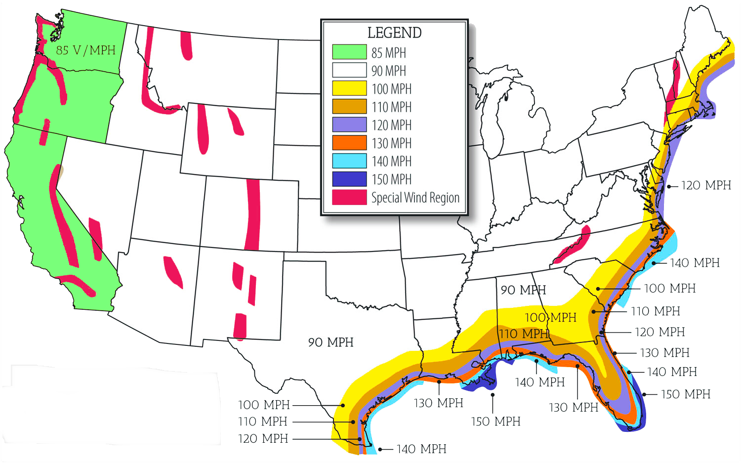 American Litepole Wind Speed Map