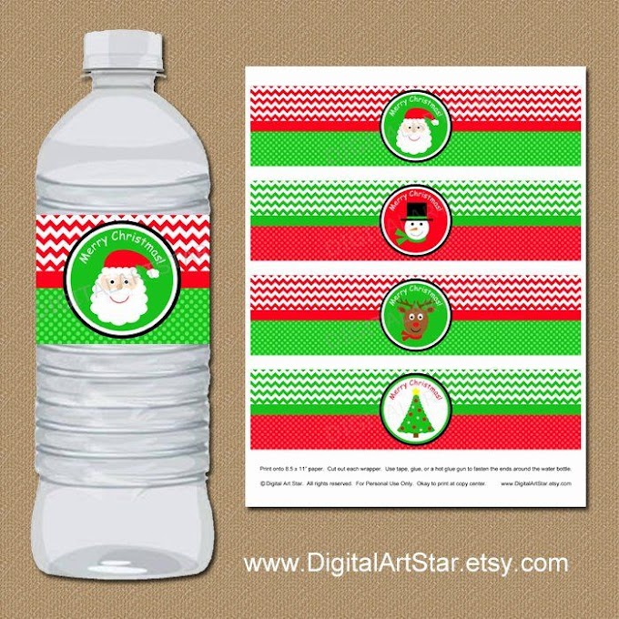 Free Printable Christmas Water Bottle Labels