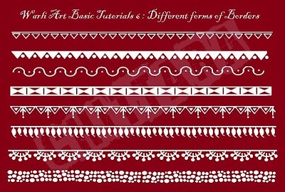 Warli Painting Borders Vector