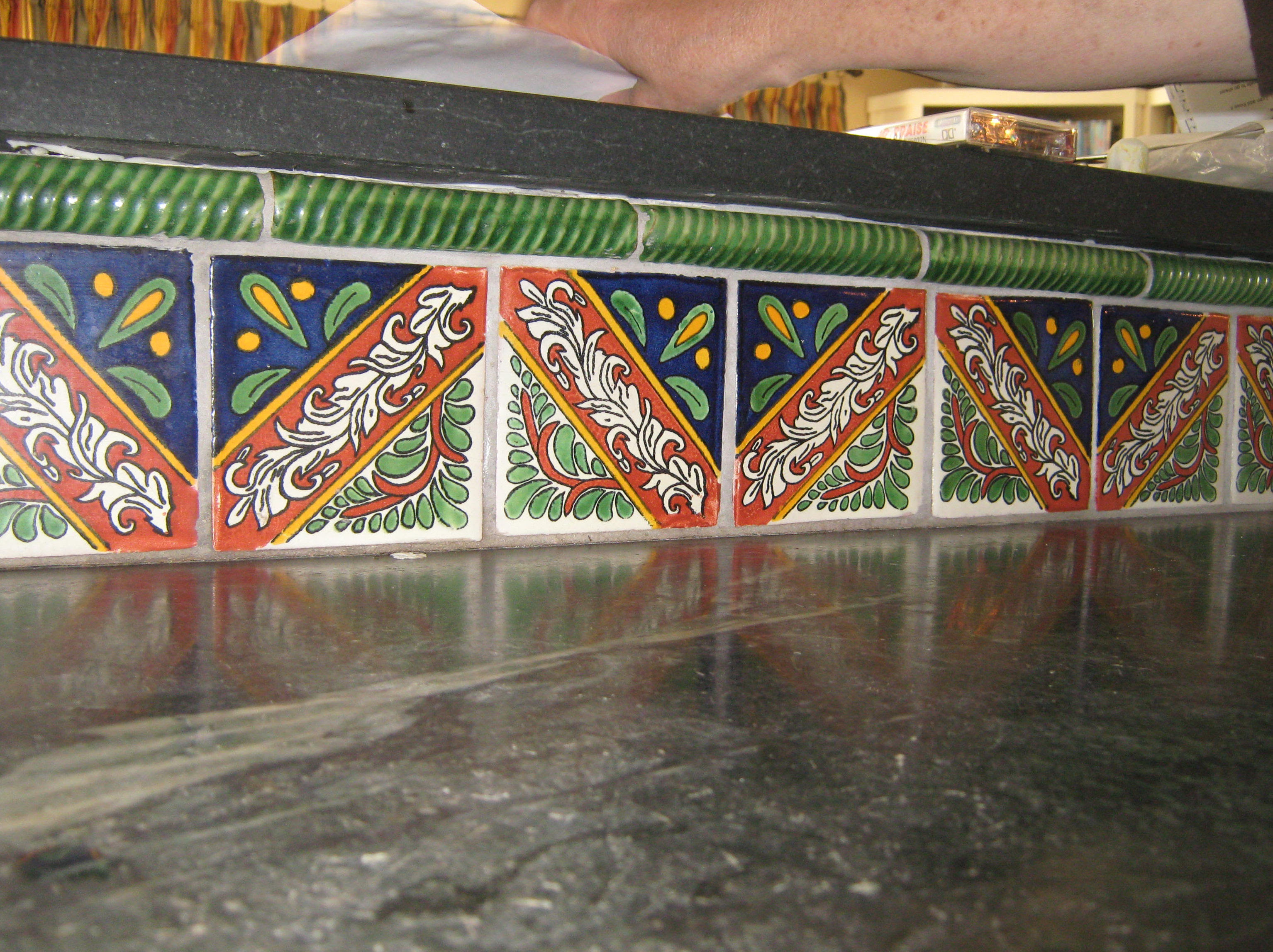 Backsplash of Mexican Tile In A Countertop, Mexican Home Decor 