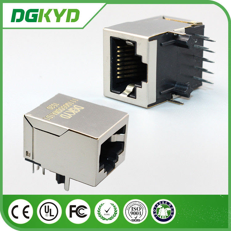 Integrated Surface Mount Rj45 Female Jack 1000base T Cat6 Rj45 Connector Shielded