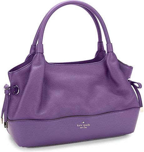 Kate Spade Stevie Side Tie Purple Handbag in Purple