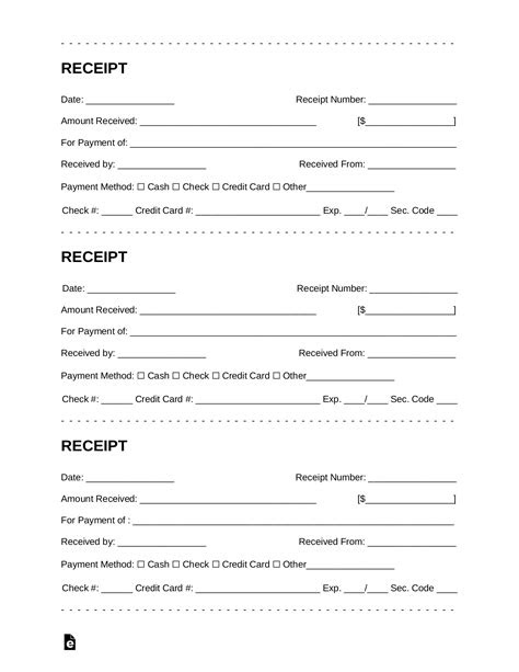 Free Receipt Templates - PDF | Word | eForms – Free