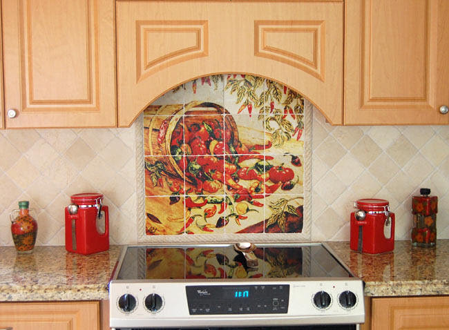 Mexican Home Decor - Kitchen Backsplash tiles murals