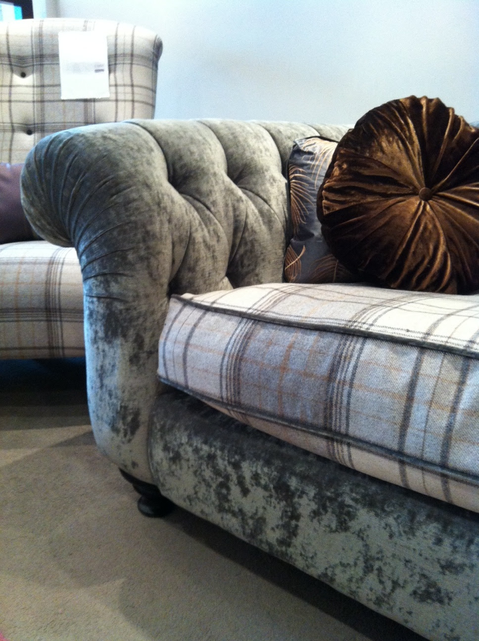 Grey Velvet Chesterfield Sofa Loungin Loungin