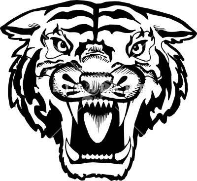 picture Cartoon Tiger Face Clipart Black And White clipart library