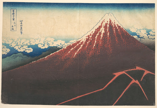 冨嶽三十六景　山下白雨|Storm below Mount Fuji (Sanka no haku u), from the series Thirty-six Views of Mount Fuji (Fugaku sanjūrokkei)