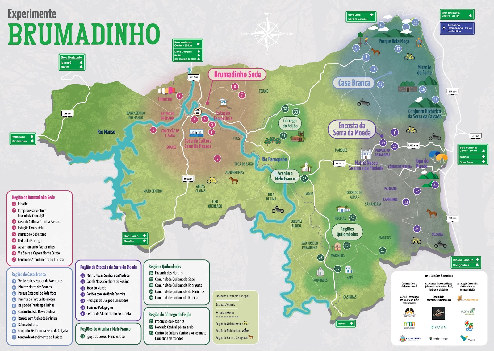 Mapa Turítico de Brumadinho 2023